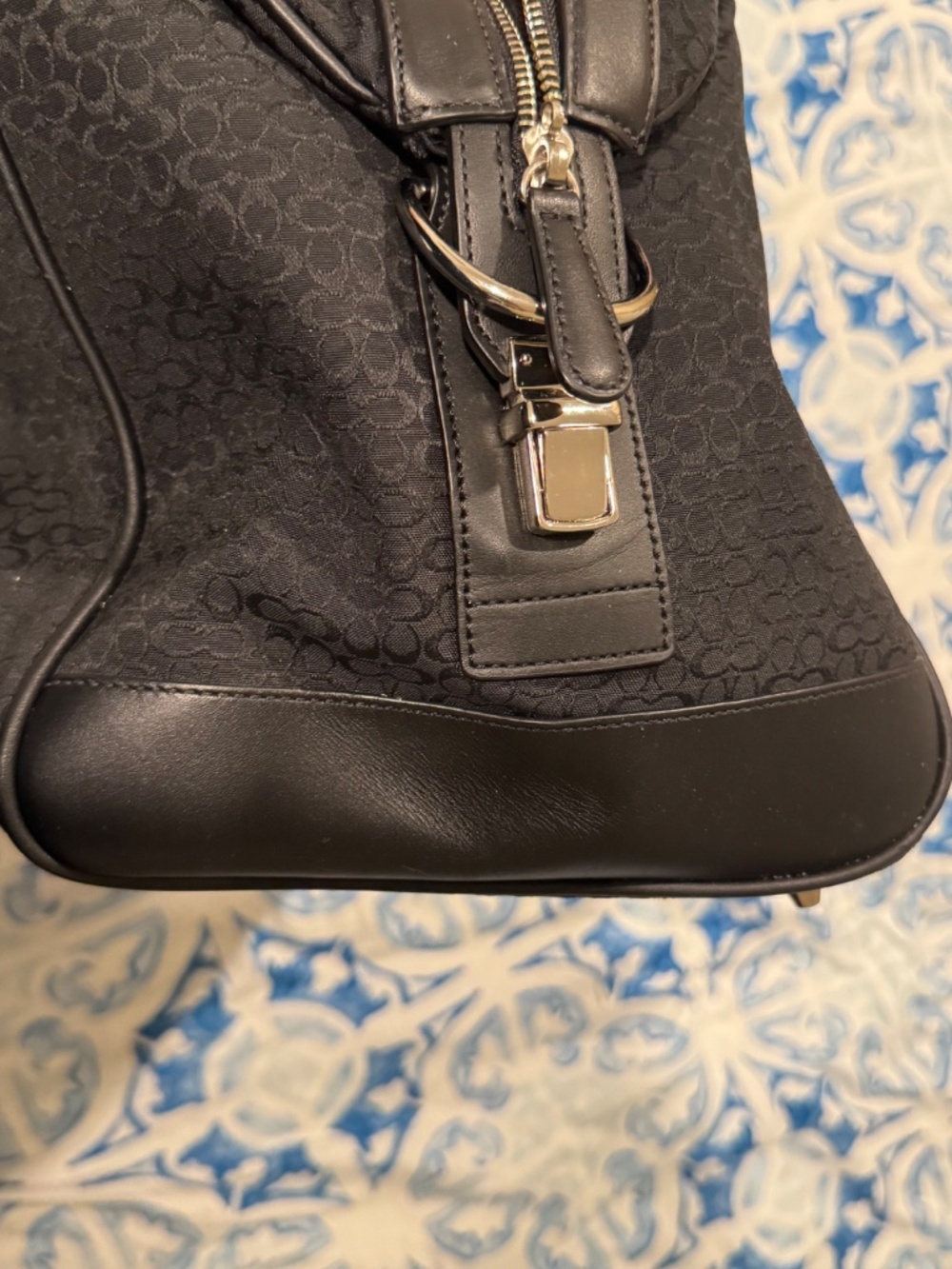 NWT Coach F77013 XL Signature C Duffle Travel Bag w/ Strap, Padlock & Key - Picture 5 of 16